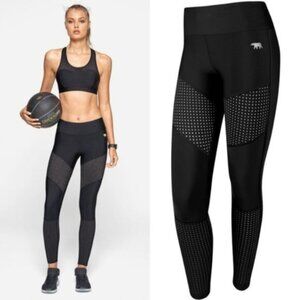 Running Bare Carbon 38 Set The Standard High Rise Mesh Panels Leggings size 4/6